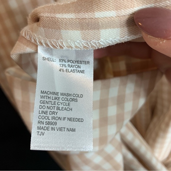 NWT Alex Marie Juliana Linen Wide Leg Jumper in Sand Gingham Print, size 12 - Picture 9 of 13